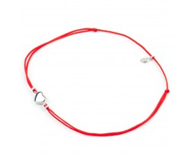 Гривна  Сърце  Червен Конец 14К Бяло Злато Bloom Jewellery